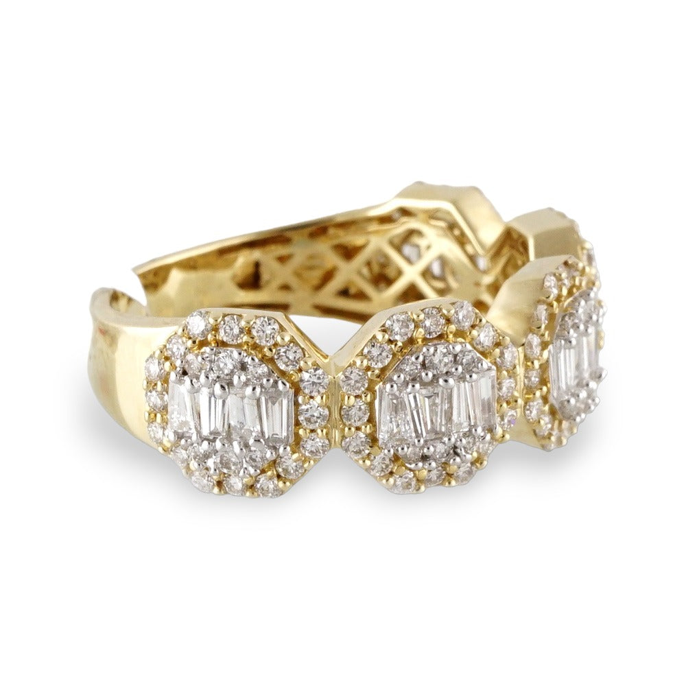 Unisex 14k Yellow Gold Diamond Ring image 1