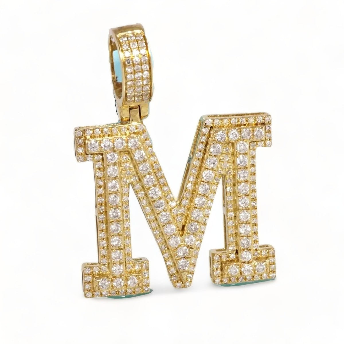 10k Yellow Gold Diamond "M" Letter Pendant image 0