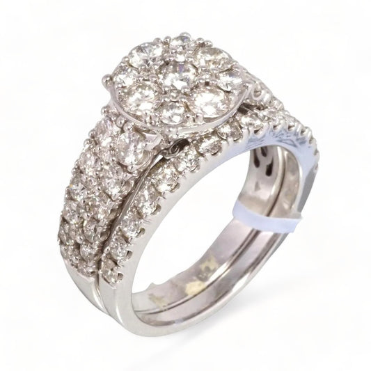 Diamond Duo White Gold Ring 14k image 0