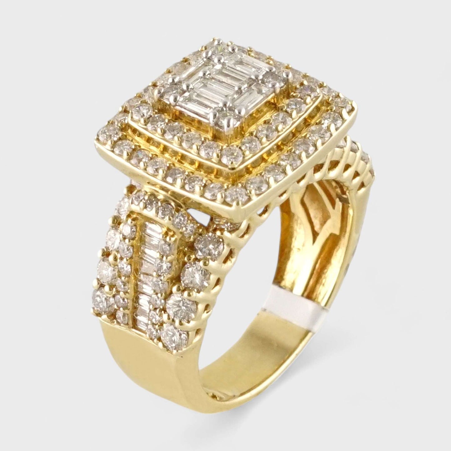 14k Yellow Gold Diamond Pyramid Ring image 0