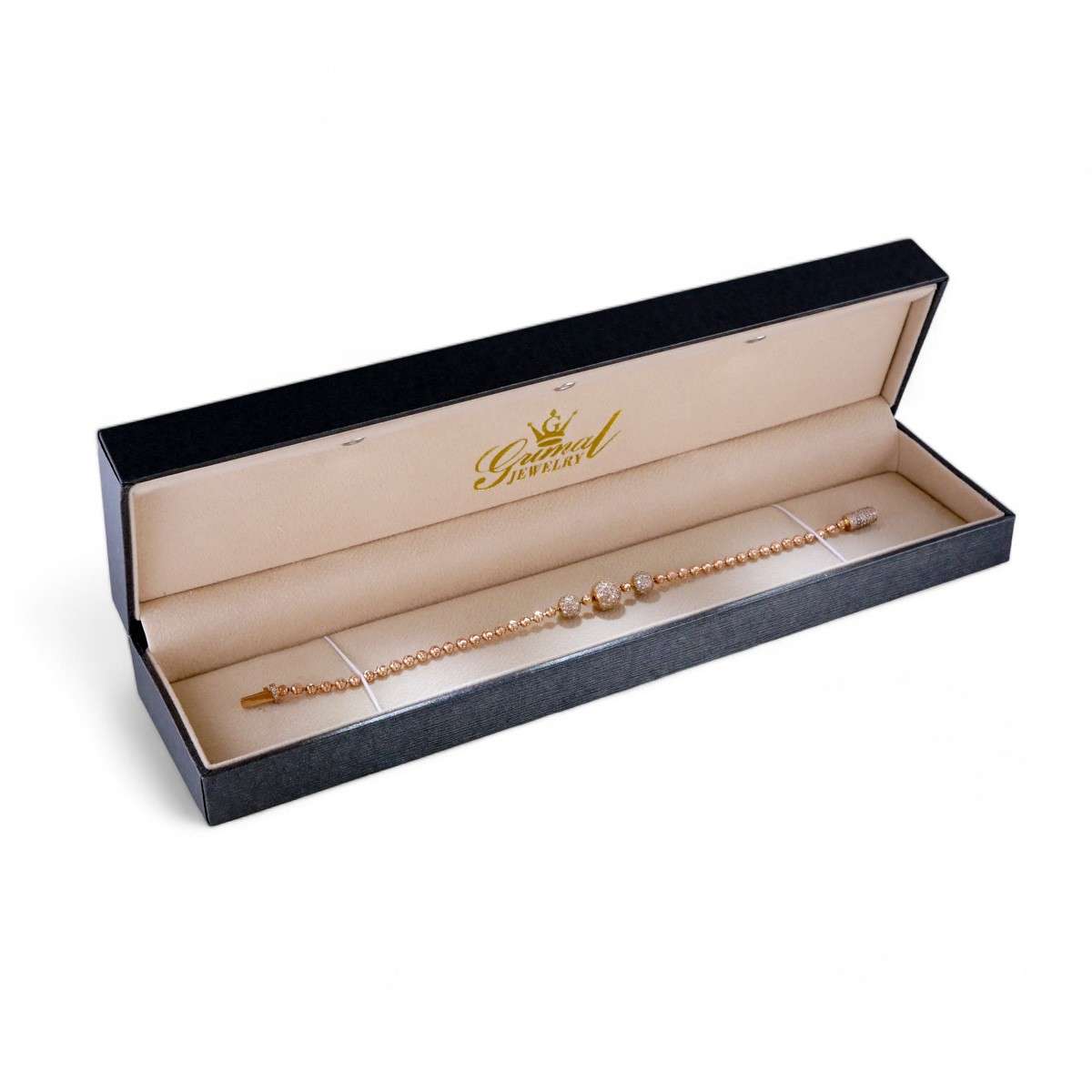 14k Gold Diamond Anti Stress Ball Bracelet image 3