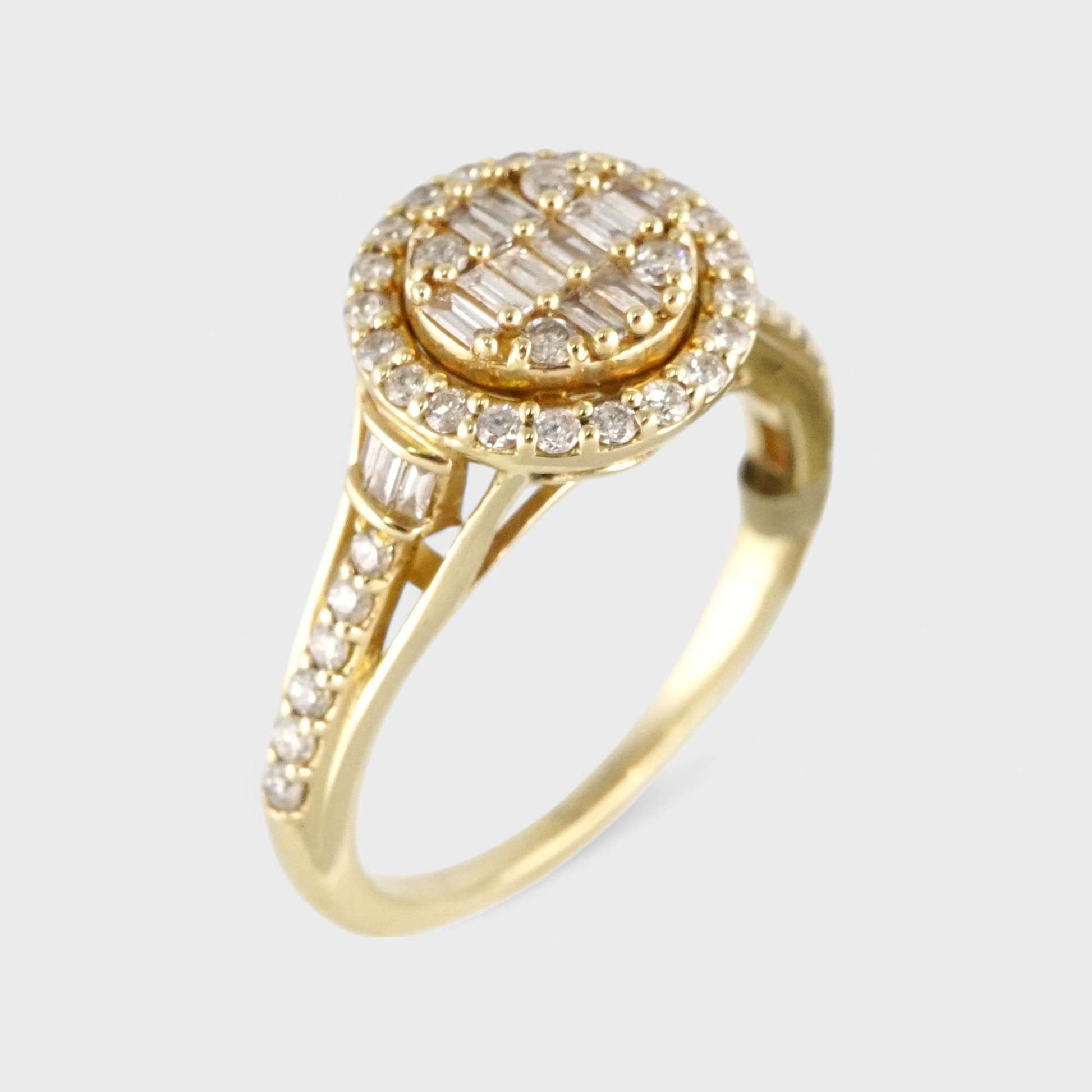 14k Yellow Gold Diamond Round Engagement Ring image 0