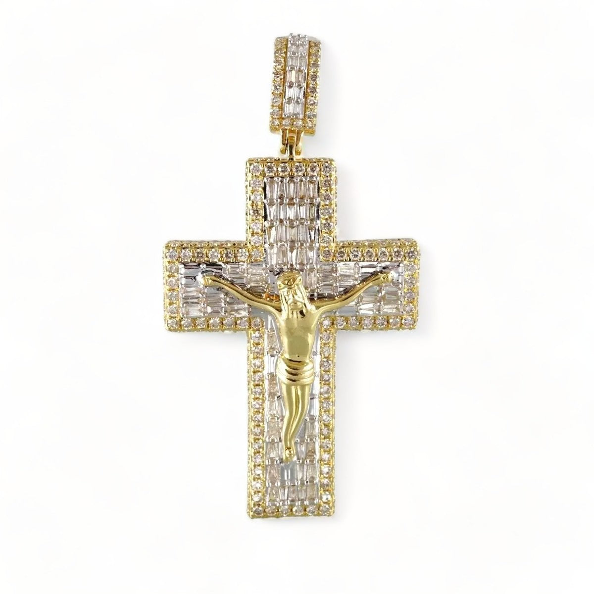 14k Gold Diamond Crucifix Pendant image 0