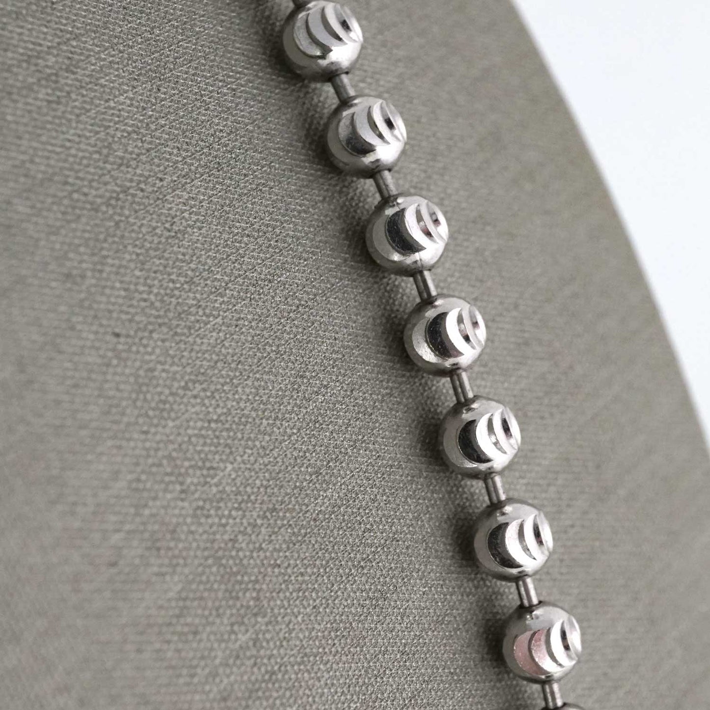 14k White Gold Solid Ball Chain image 1