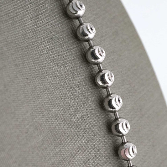 14k White Gold Solid Ball Chain image 1