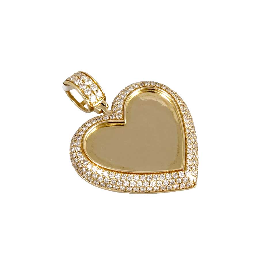 14k Gold Diamond Heart Pendant image 1