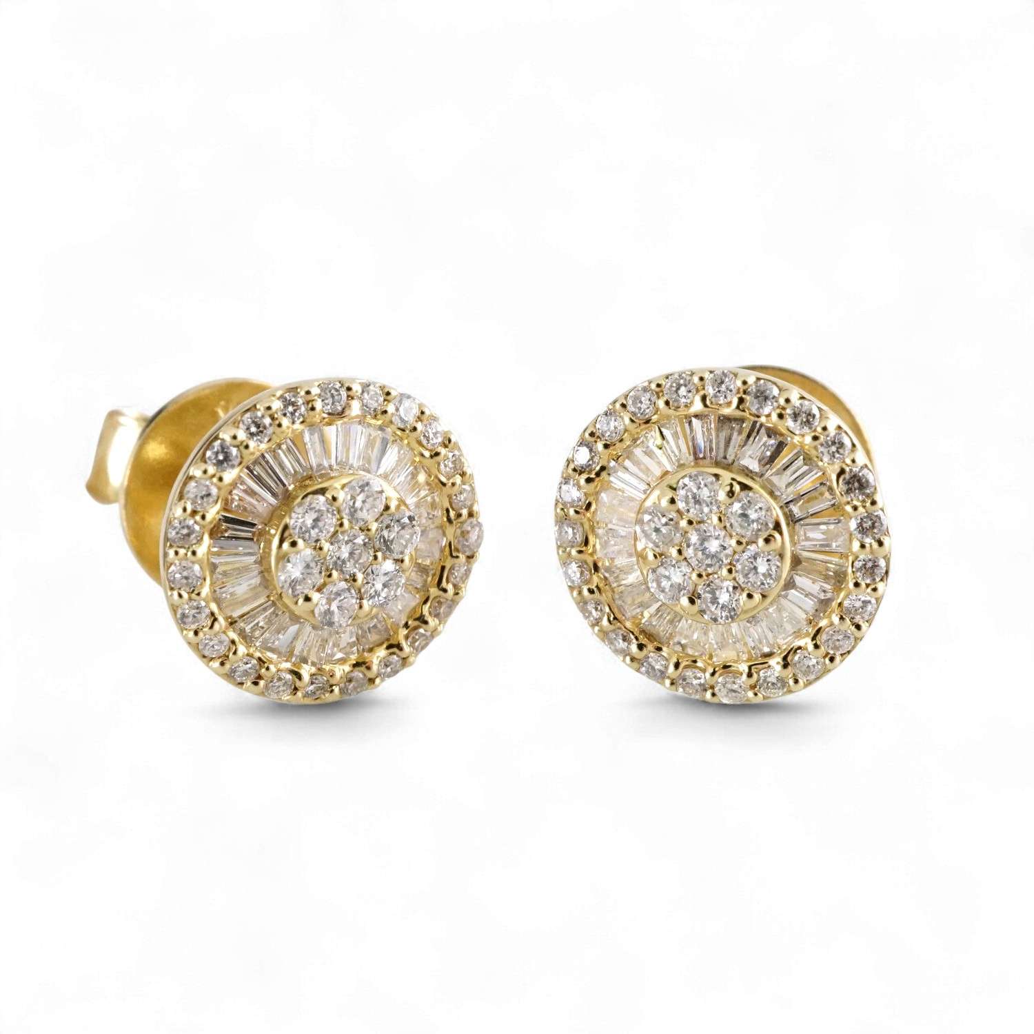 Round Diamond Earrings in 14k Yellow Gold image 0