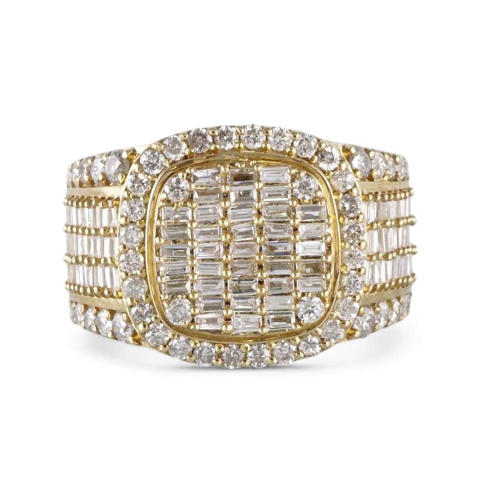 10K Yellow Gold Diamond Ring for Men image 3