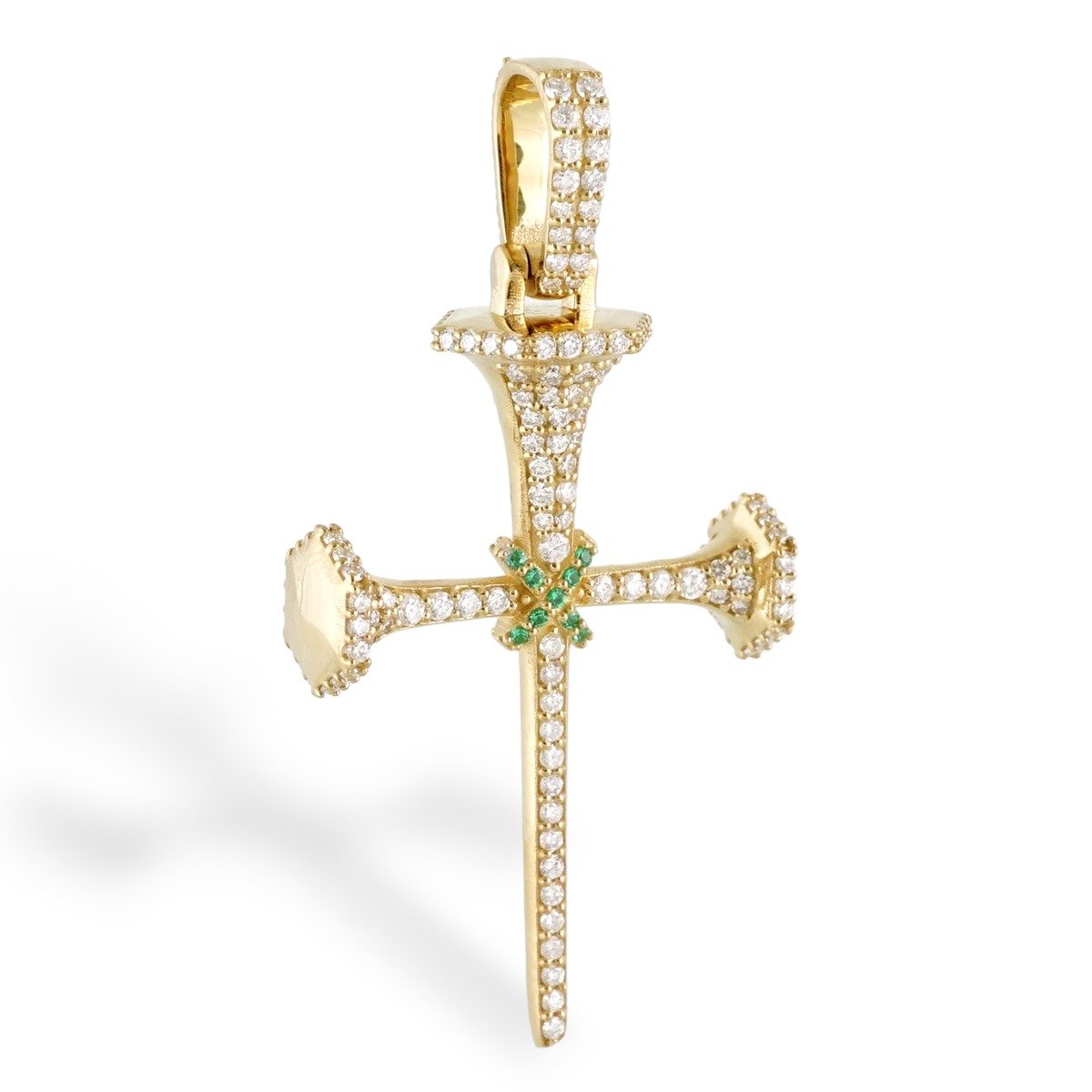 14k Gold Diamond Cross Pendant image 0