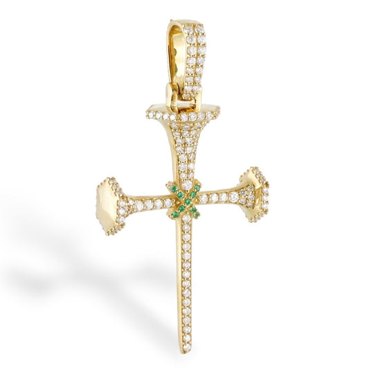 14k Gold Diamond Cross Pendant image 0