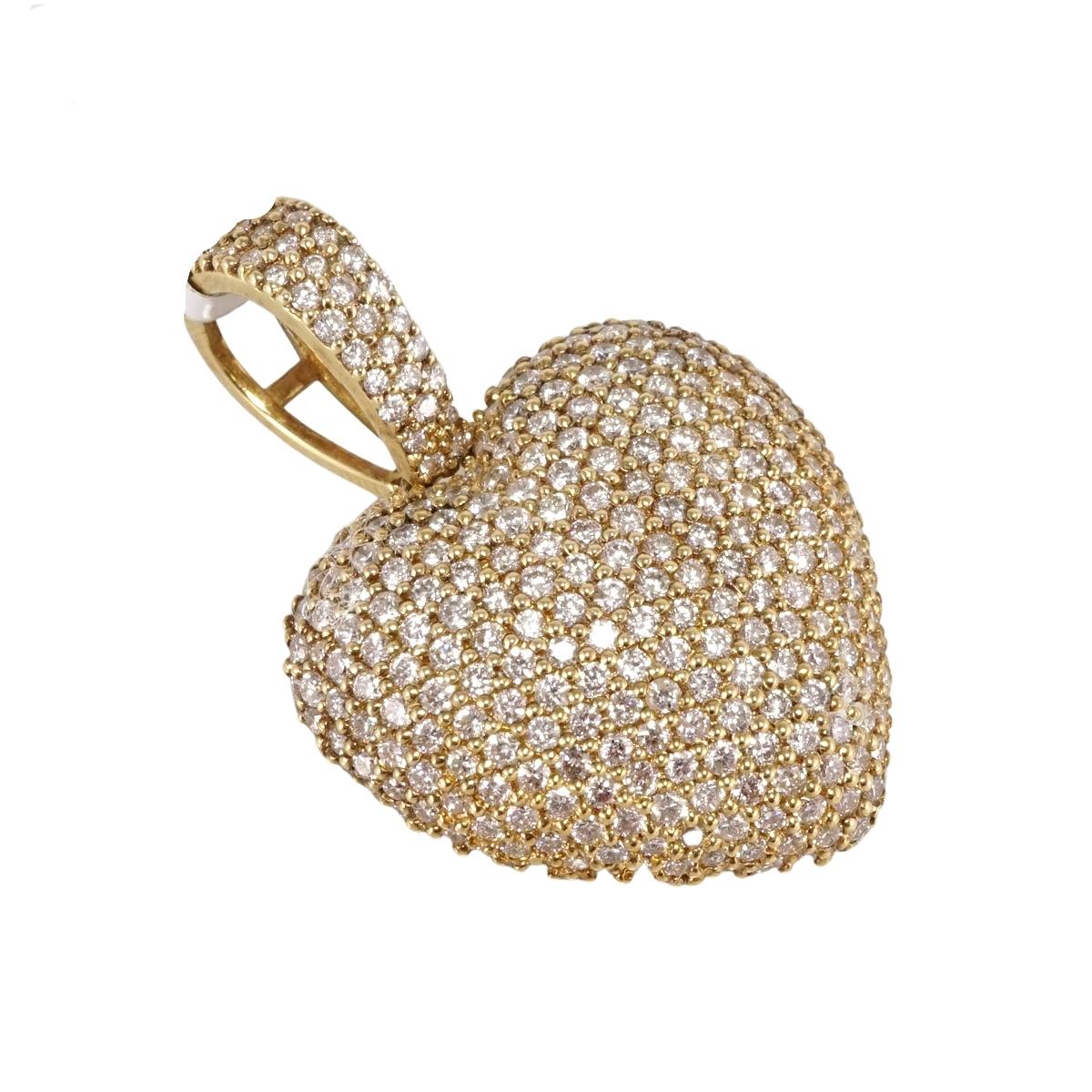 14k Gold Diamond Heart Pendant image 1