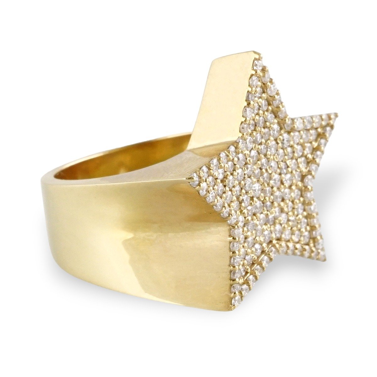 Men's 10k Yellow Gold Diamond Star Ring image 1
