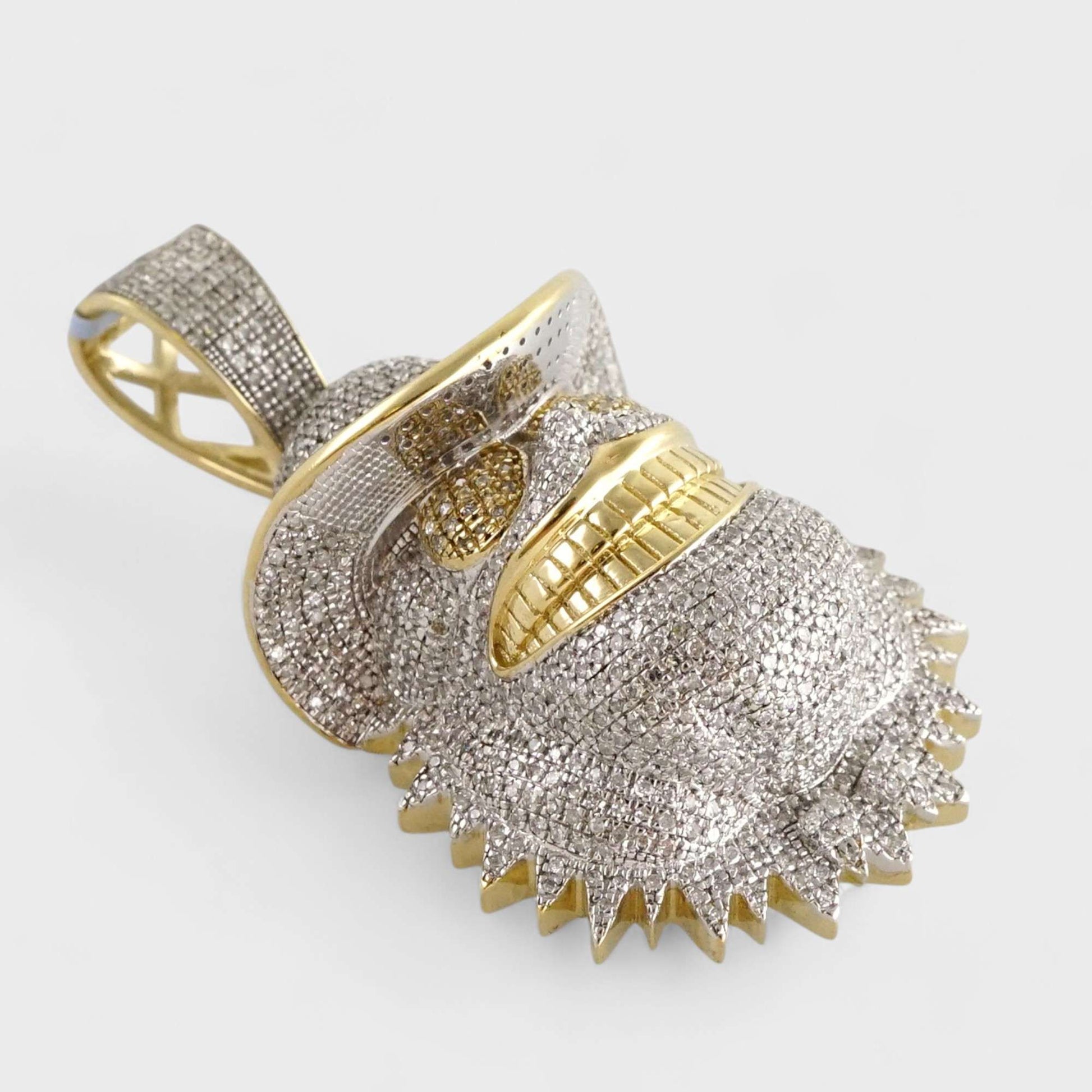 10k Yellow Gold Diamond Face Pendant image 1