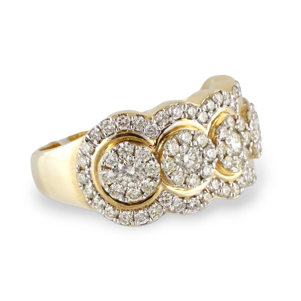 Unisex 14k Yellow Gold Diamond Ring image 1