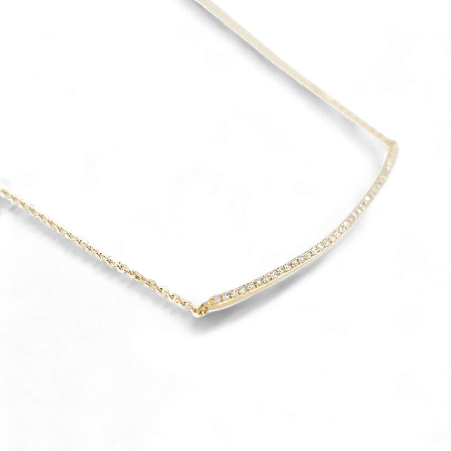 14k Yellow Gold Diamond Curv Line Chain image 2