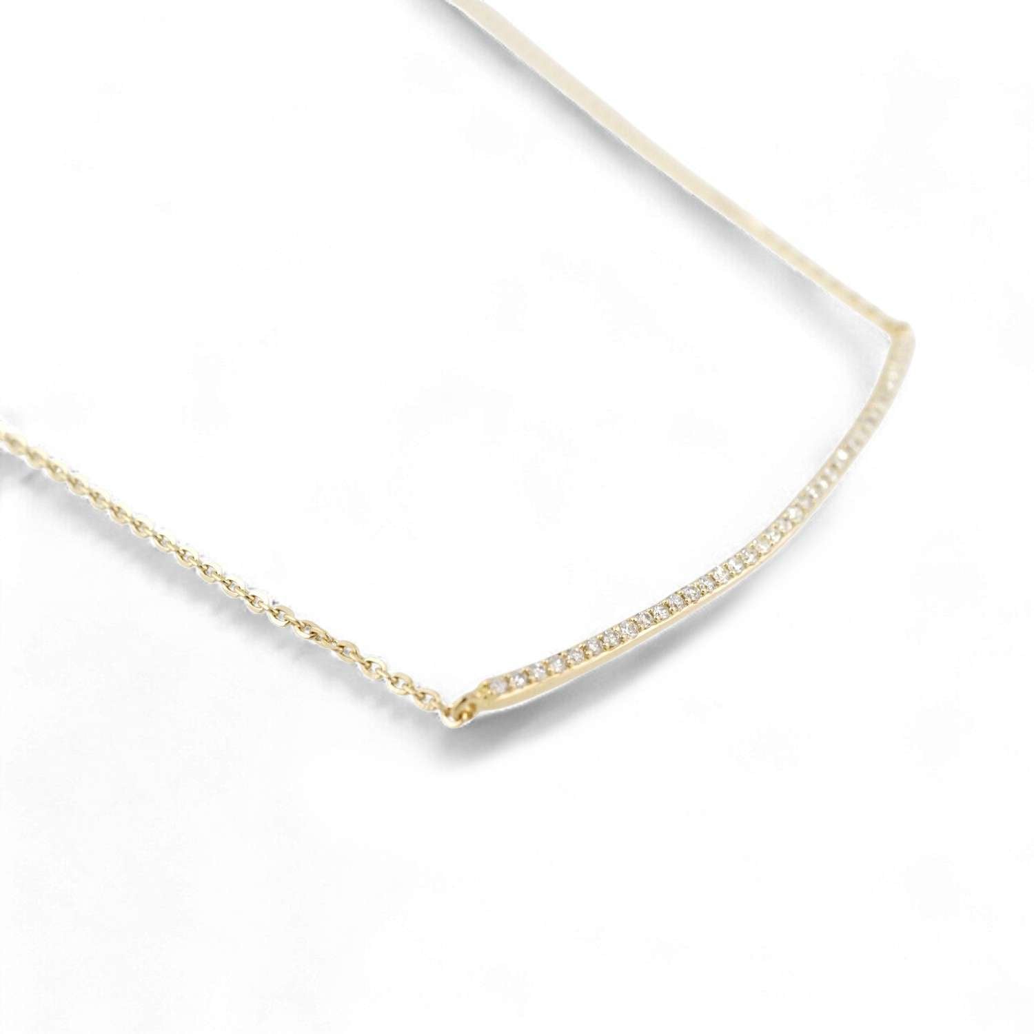 14k Yellow Gold Diamond Curv Line Chain image 2