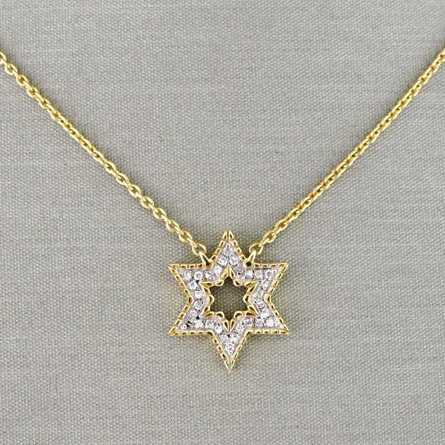 14k Yellow Gold Star of David Chain image 0
