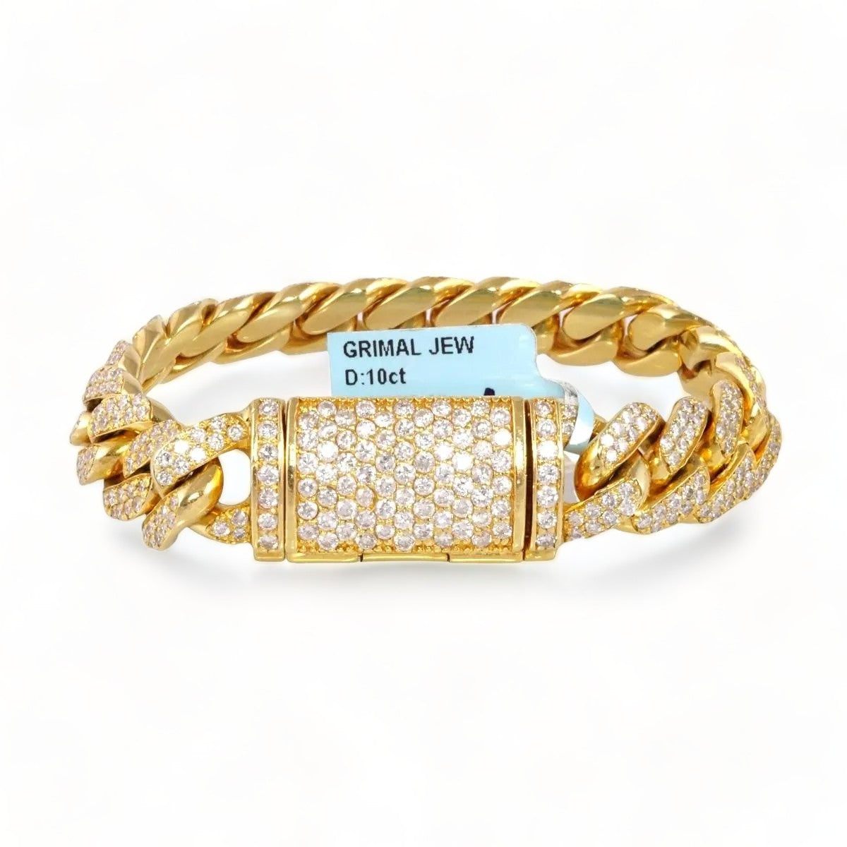 14k Gold Diamond Cuban Link Bracelet image 0