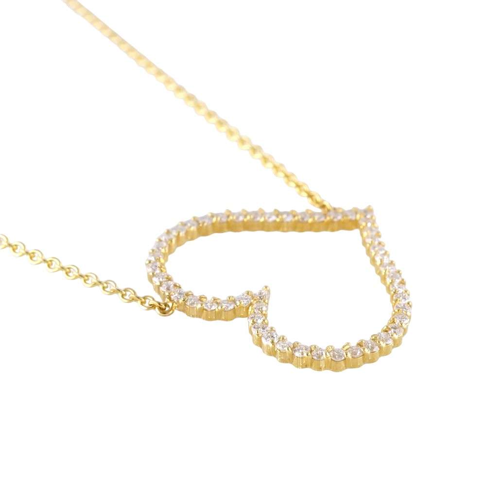 10k Yellow Gold Diamond Chain and Heart Pendant image 2