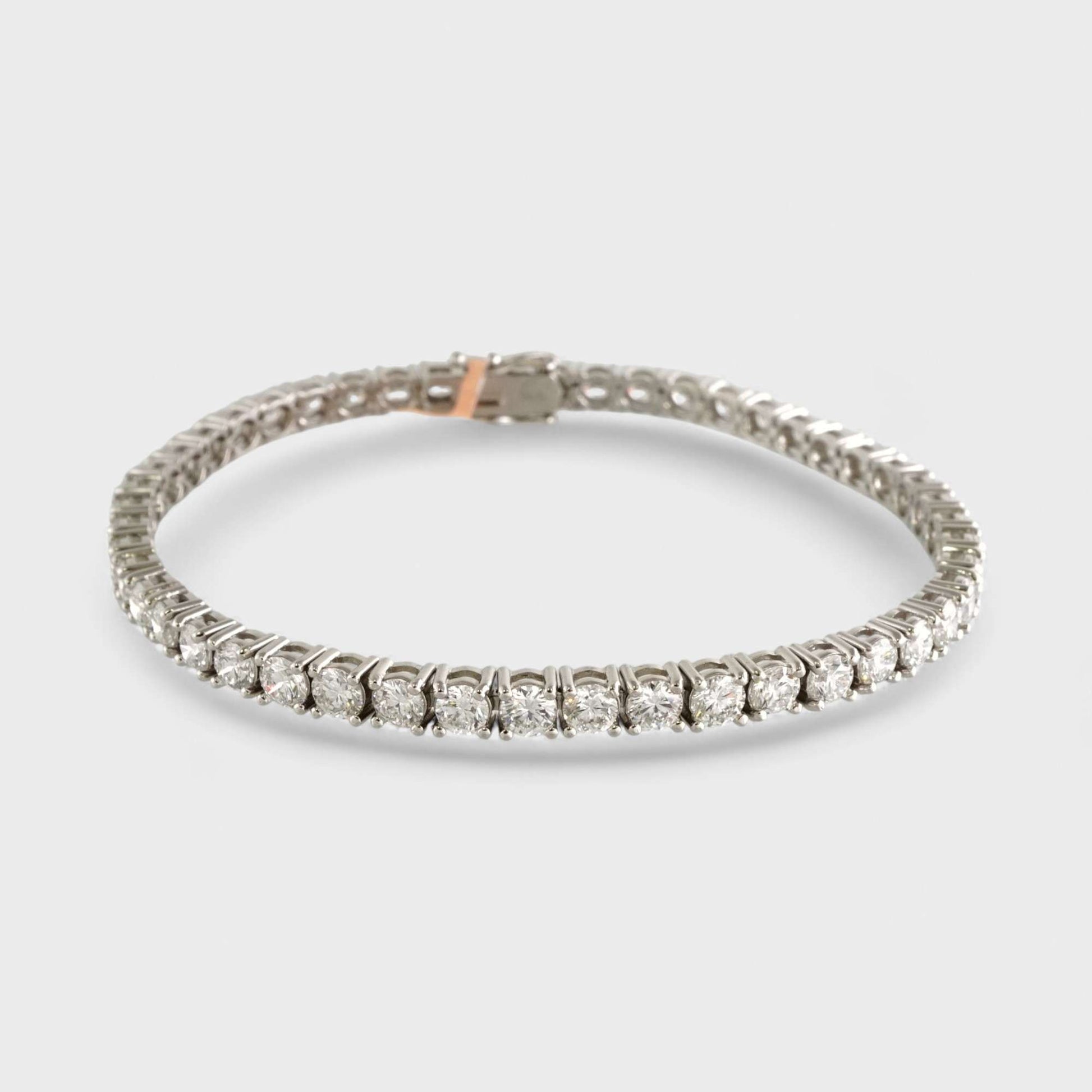 14k White Gold LAB Diamond Tennis Bracelet image 0
