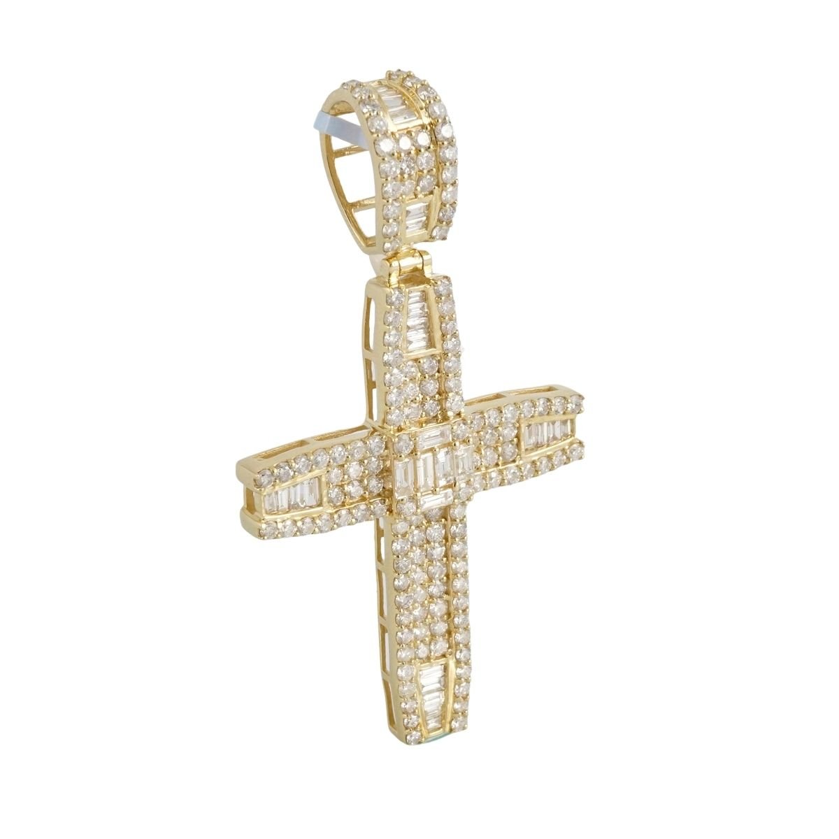 14k Gold Diamond Cross Pendant image 2