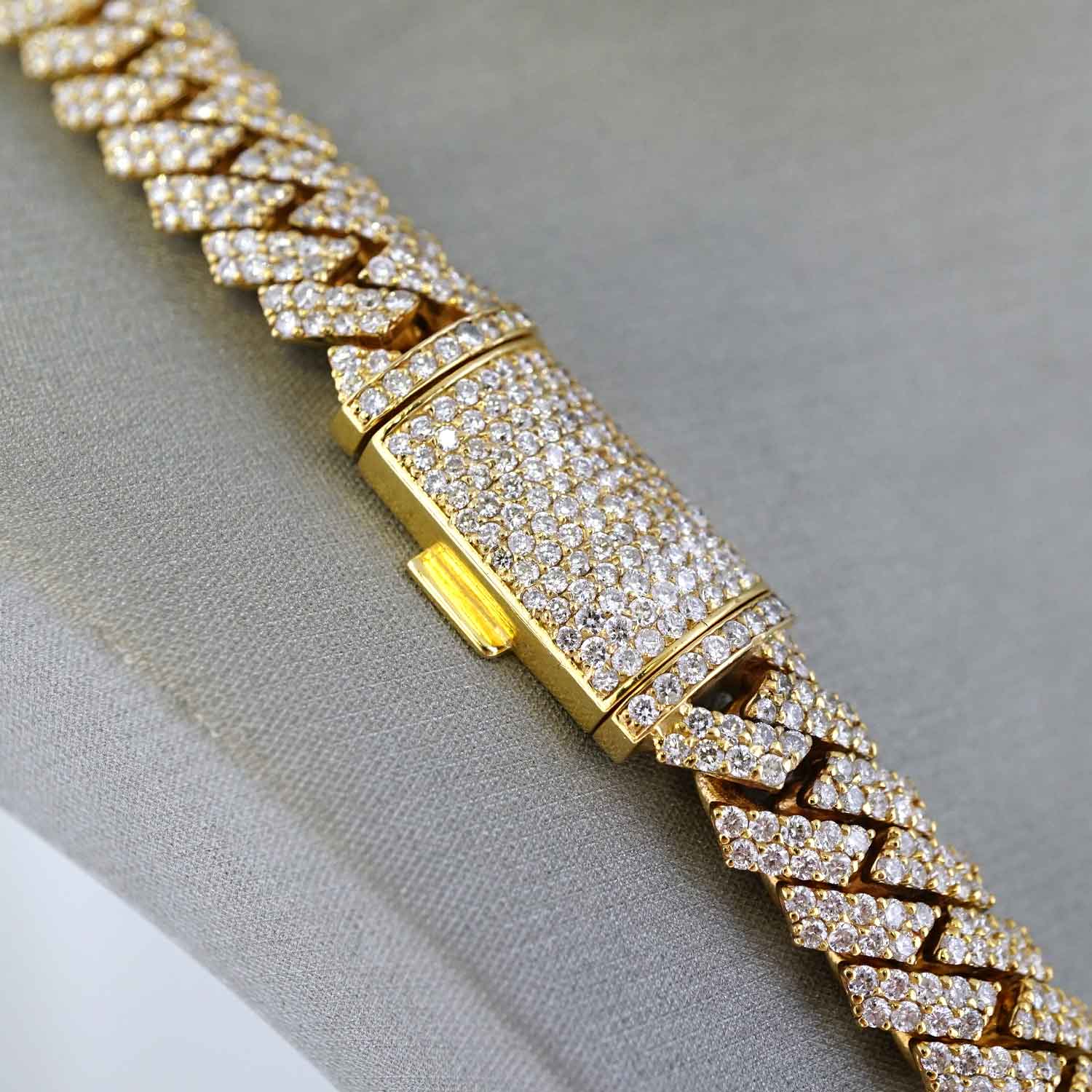 10k Yellow Gold Full Diamond Prong Setting Chain image 3