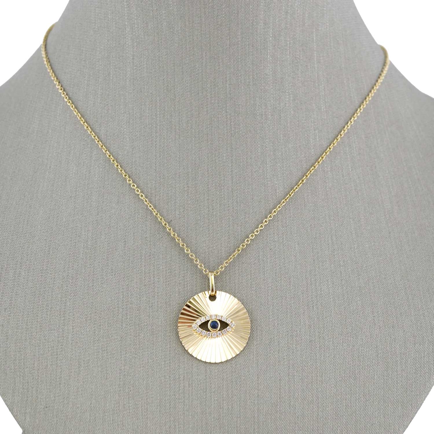 14k Yellow Gold Diamond Evil Eye Chain image 0