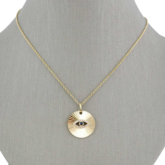 14k Yellow Gold Diamond Evil Eye Chain image 0