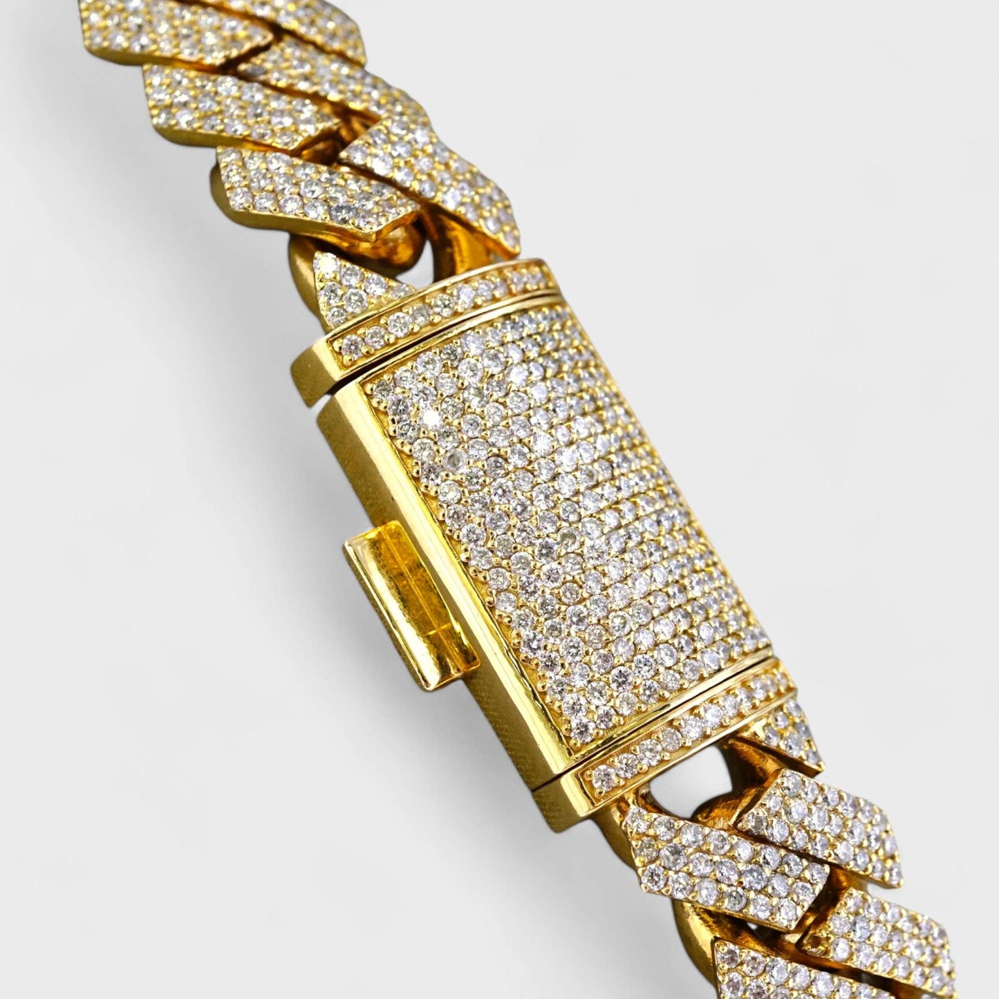 14k Yellow Gold Full Diamond Prong Setting Chain image 3