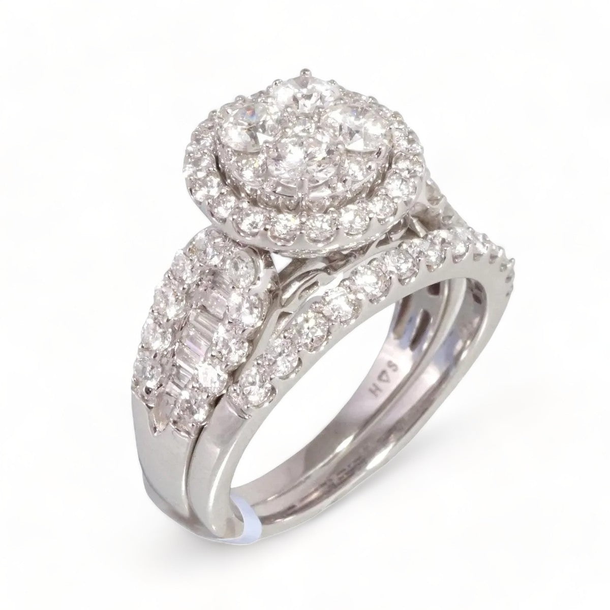 Diamond Duo White Gold Ring 14k image 0