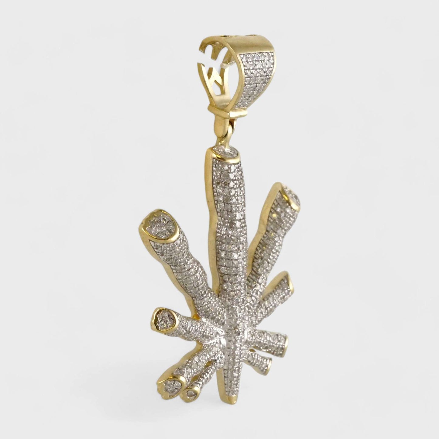 10k Yellow Gold Diamond Cigar Pendant image 1
