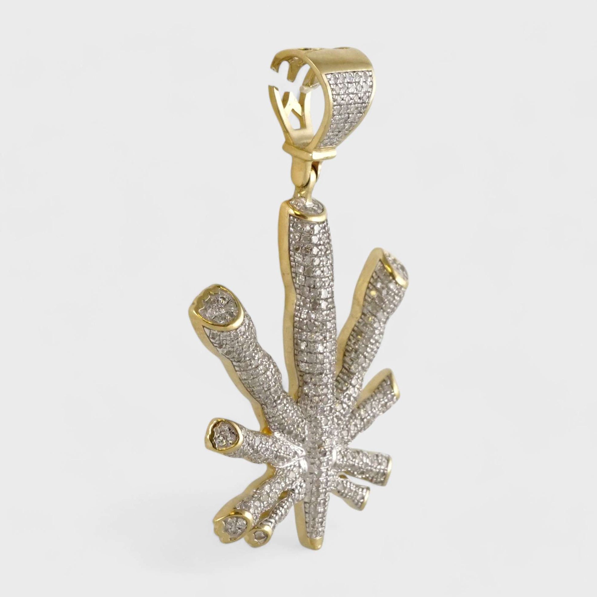 10k Yellow Gold Diamond Cigar Pendant image 1