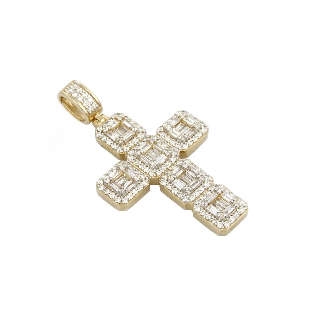 14k Gold Diamond Cross Pendant image 0