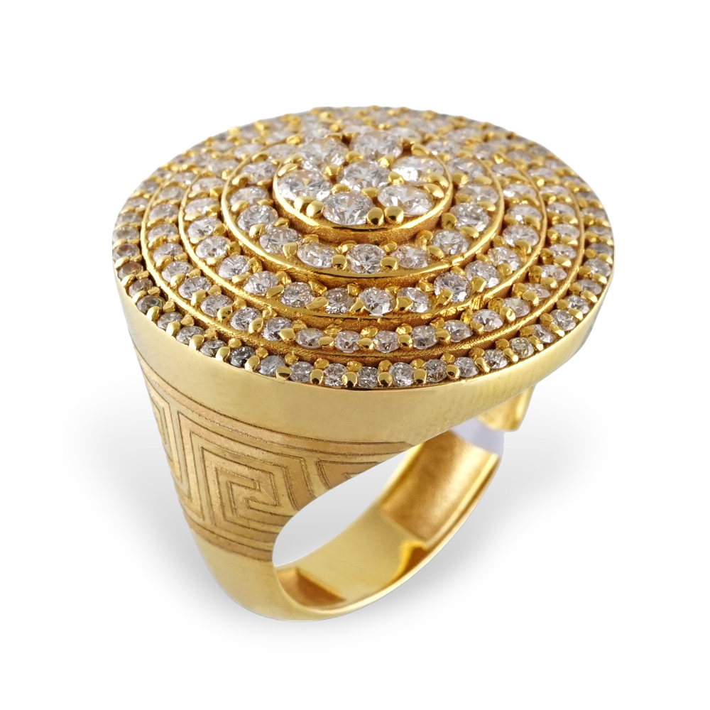 14k Yellow Gold Diamond Round Ring image 0