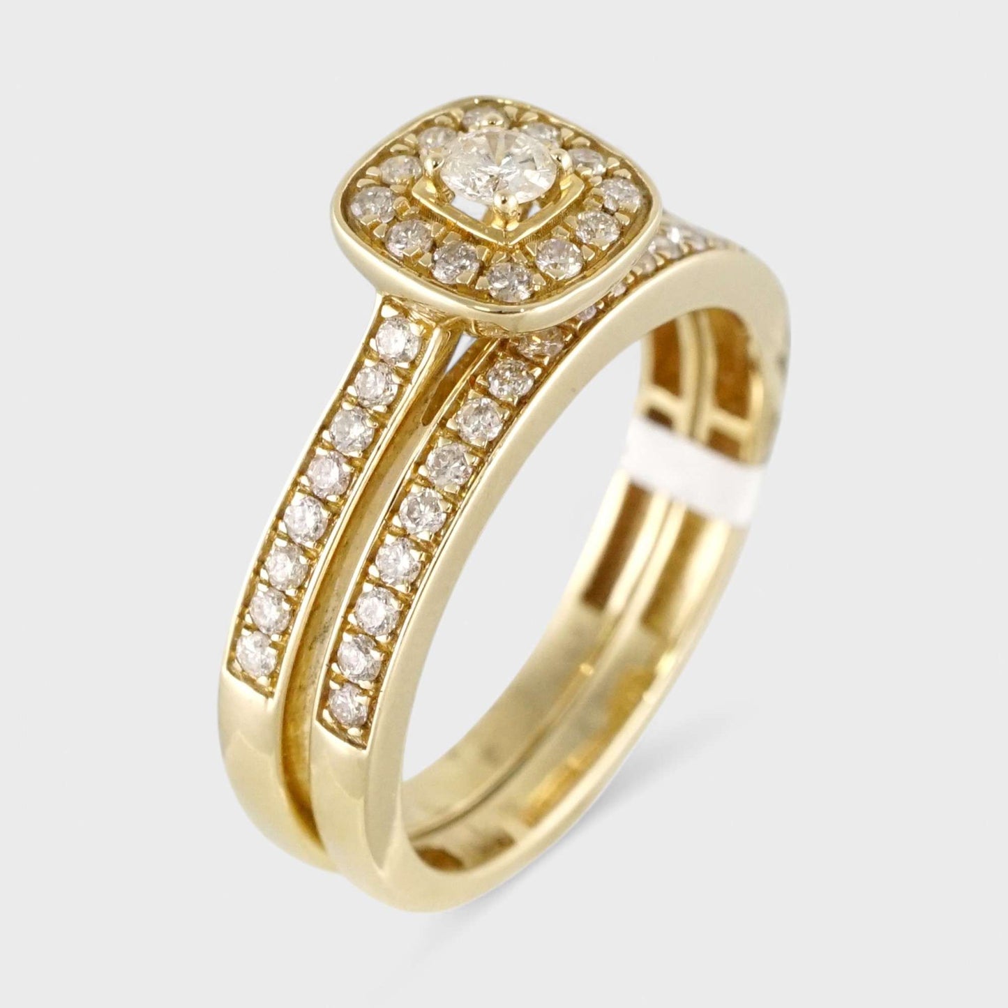 14k Yellow Gold Diamond Square Shape Ring image 0