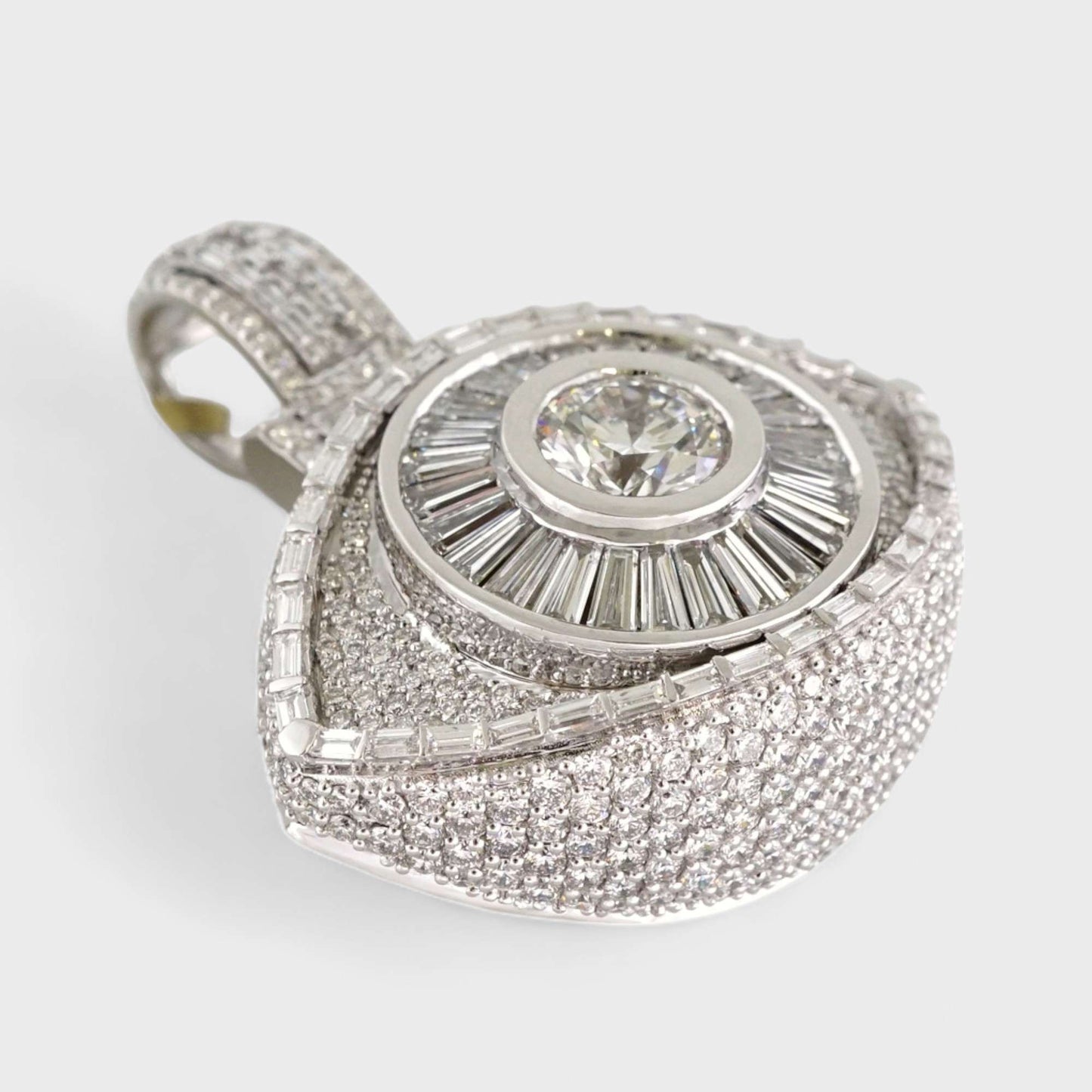 14k White Gold Diamond Eye Pendant image 2