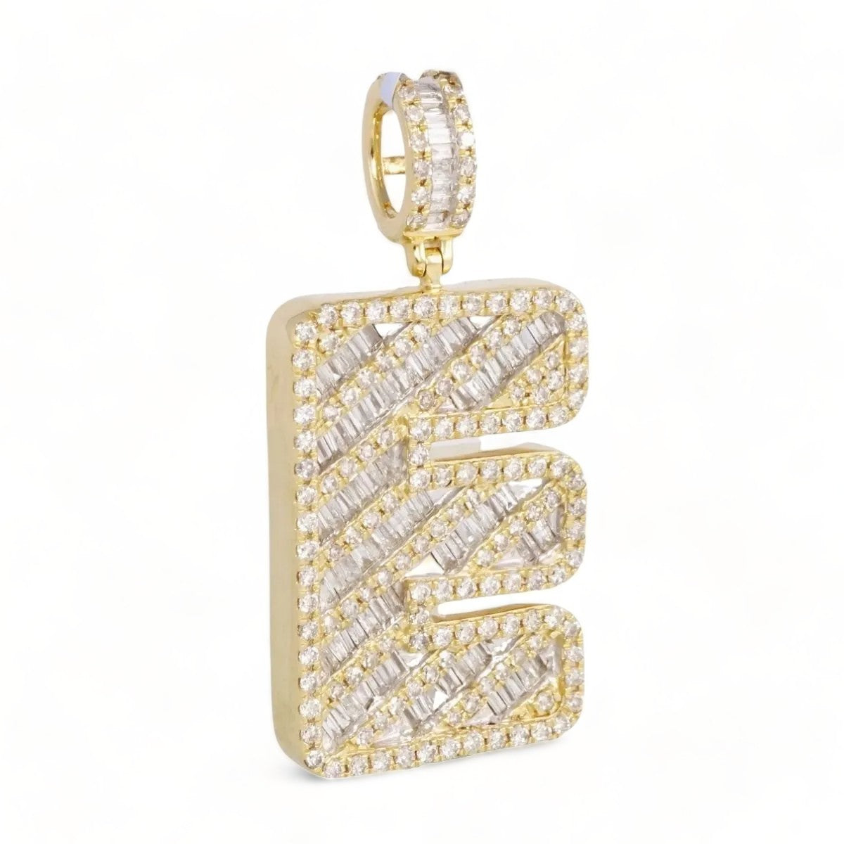 14k Gold Diamond Initial E Pendant image 0