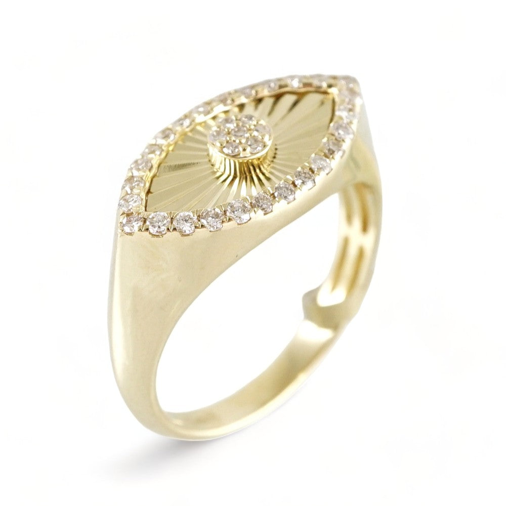 10k Yellow Gold Diamond Eye Ring image 0