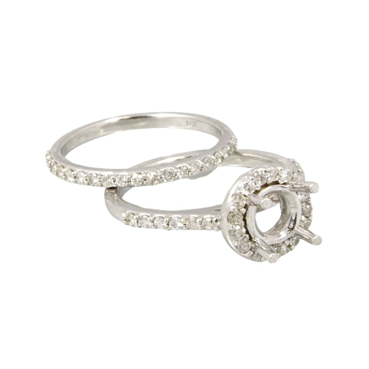 14k Gold Customized Diamond Ring Set image 1