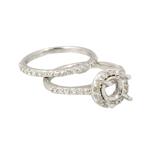 14k Gold Customized Diamond Ring Set image 1