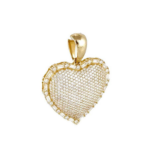 10k Yellow Gold Iced Heart Pendant image 0
