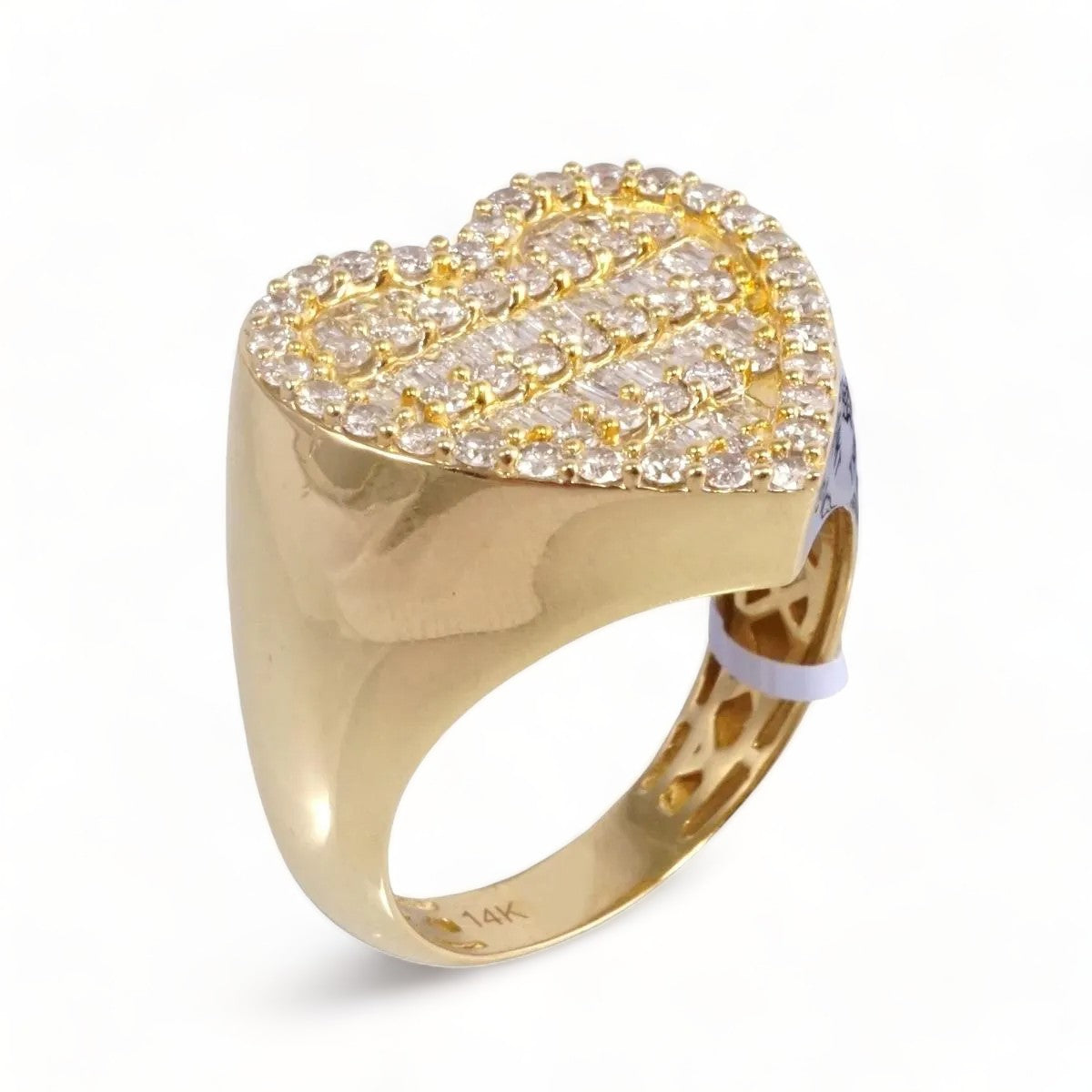 14k Gold Diamond Heart Gold Ring image 0