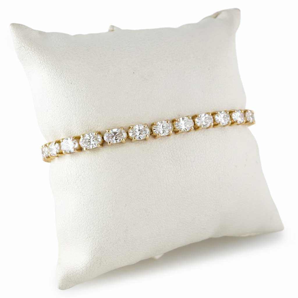 14k Yellow Gold LAB Diamond Tennis Bracelet image 1