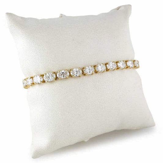 14k Yellow Gold LAB Diamond Tennis Bracelet image 1