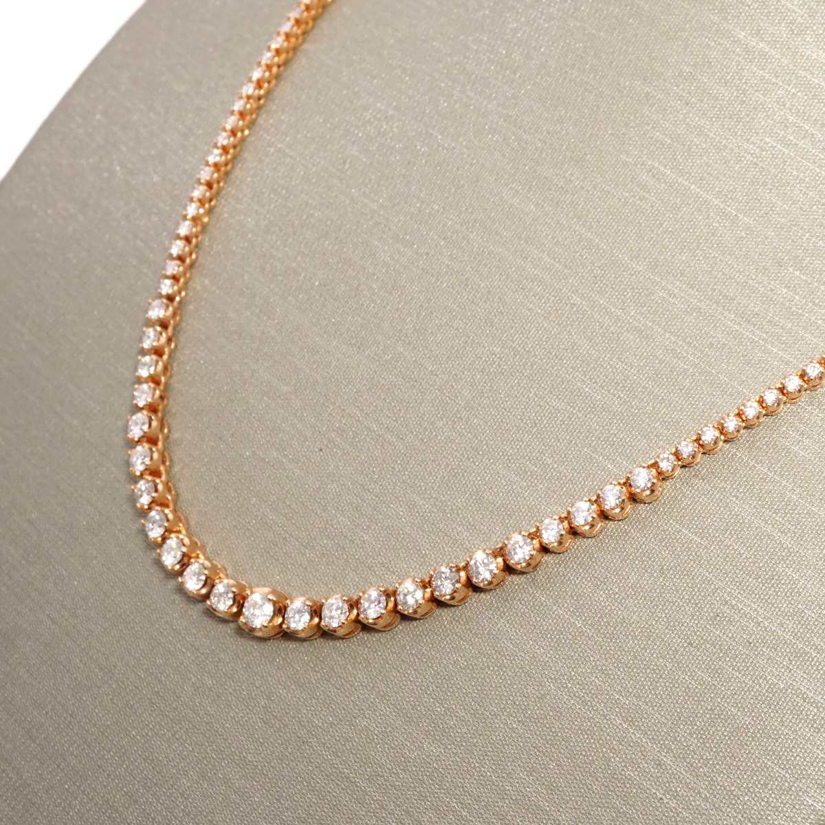 14k Yellow Gold Diamond Necklace image 2