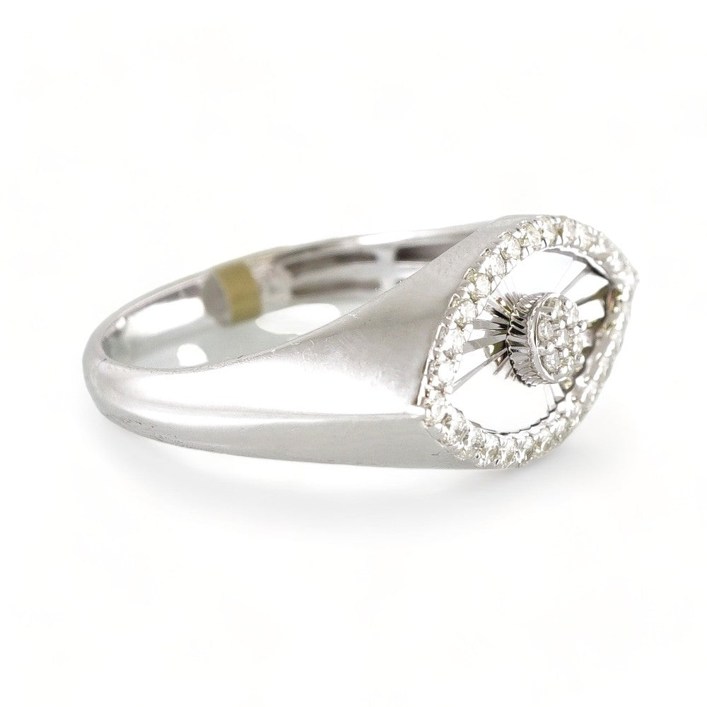 10k White Gold Diamond Eye Ring image 1