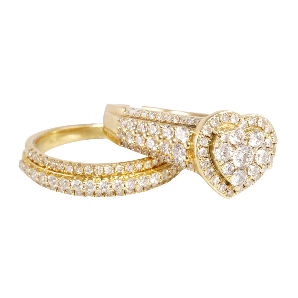 14k Yellow Gold Engagement Duo Ring image 1