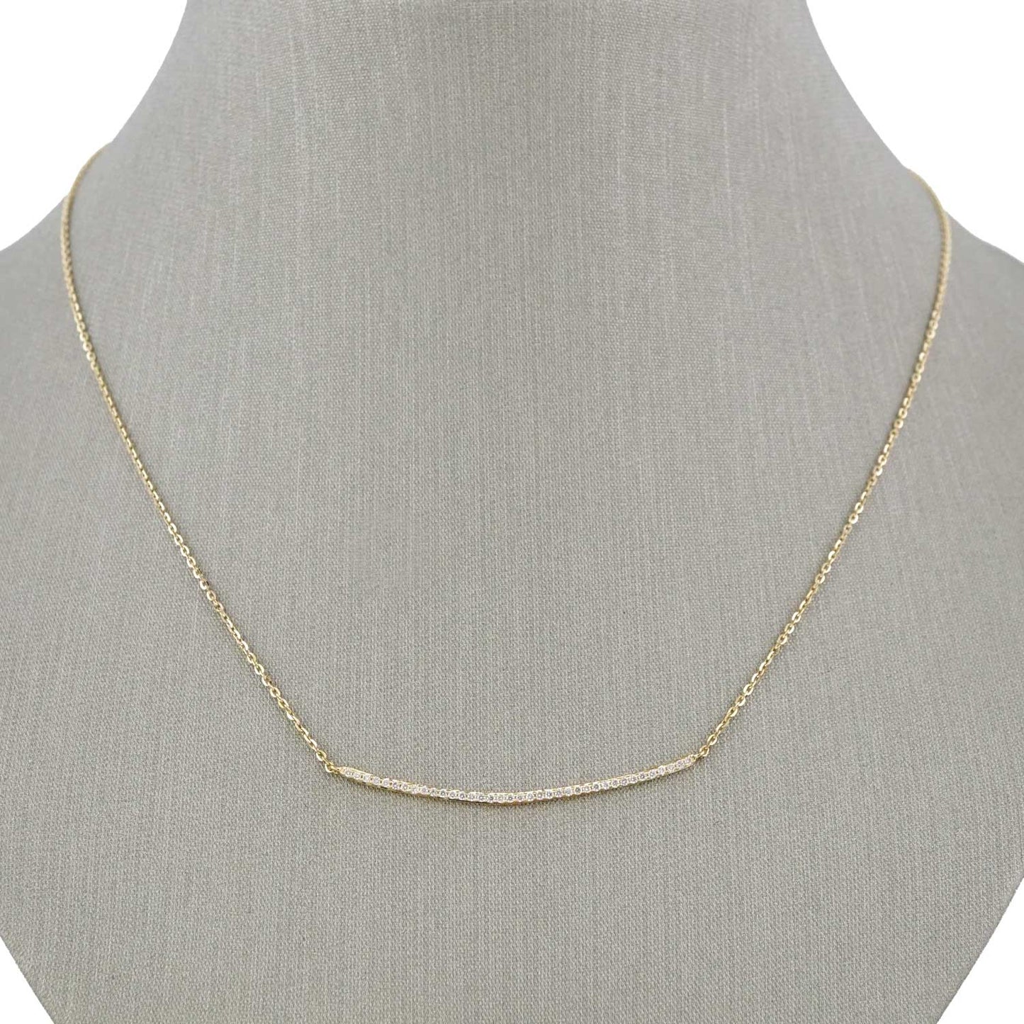 14k Yellow Gold Diamond Curv Line Chain image 0