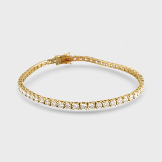 14k Yellow Gold LAB Diamond Tennis Bracelet image 0
