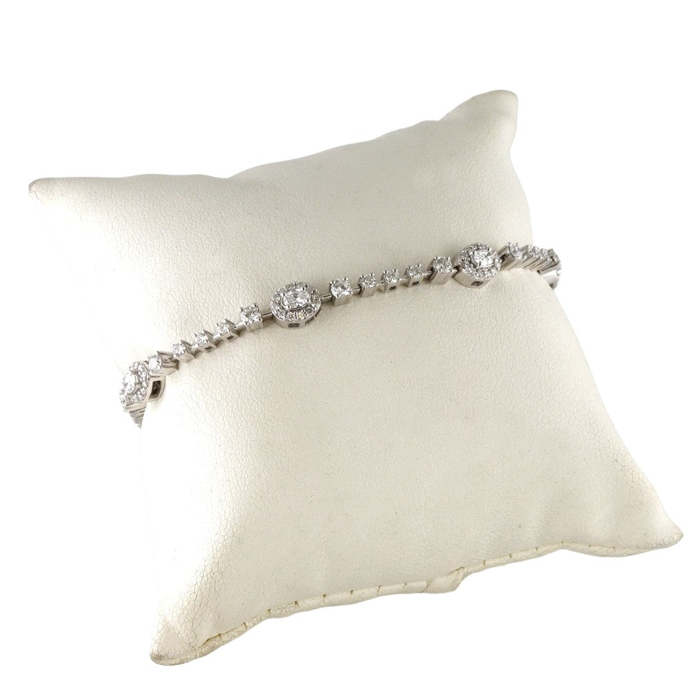 14k White Gold Diamond Oval Counts Bracelet image 1